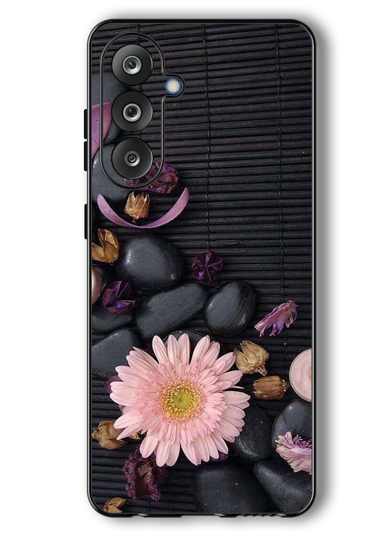 Theodor Case Compatible with Samsung Galaxy F36/ M36 6.7 Inch Protection Shockproof Bumper Cover Flowers & Stones - Image 1