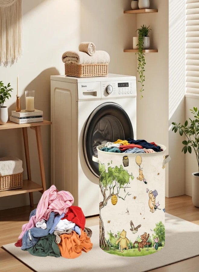 32 SPIRITS Classic Winnie Nursery Hampers Baby Clothing Hamper Toys Bin 50 x 40 Inch Large Laundry Basket Waterproof Collapsible Canvas Storage Baskets, Neutral Bedroom Decor Supplies - Image 4