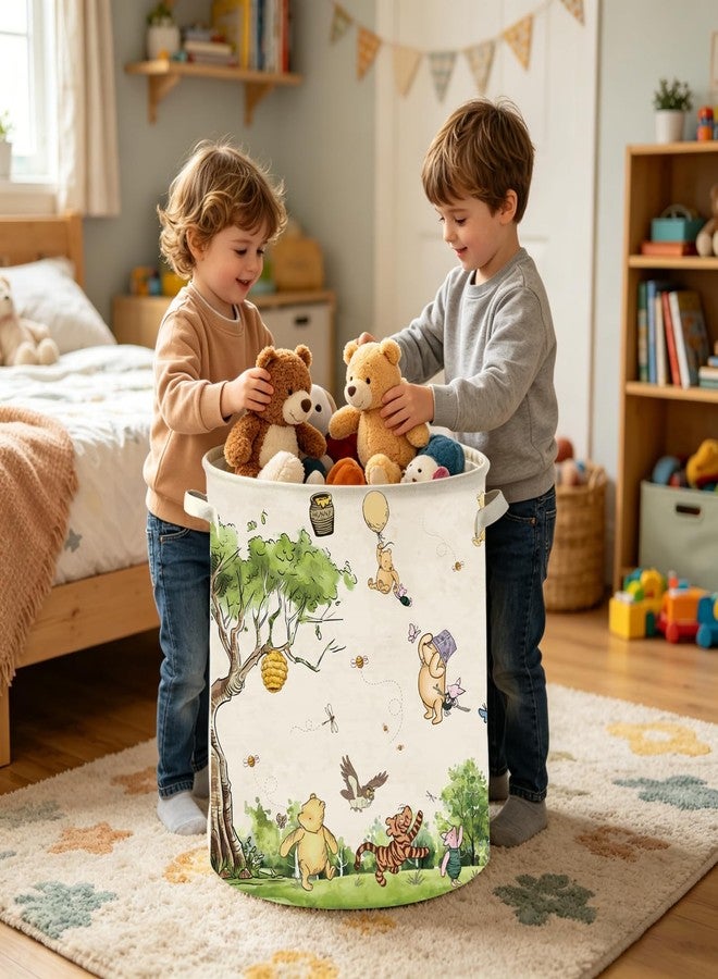 32 SPIRITS Classic Winnie Nursery Hampers Baby Clothing Hamper Toys Bin 50 x 40 Inch Large Laundry Basket Waterproof Collapsible Canvas Storage Baskets, Neutral Bedroom Decor Supplies - Image 5