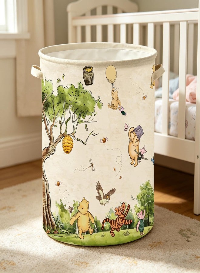 32 SPIRITS Classic Winnie Nursery Hampers Baby Clothing Hamper Toys Bin 50 x 40 Inch Large Laundry Basket Waterproof Collapsible Canvas Storage Baskets, Neutral Bedroom Decor Supplies - Image 2