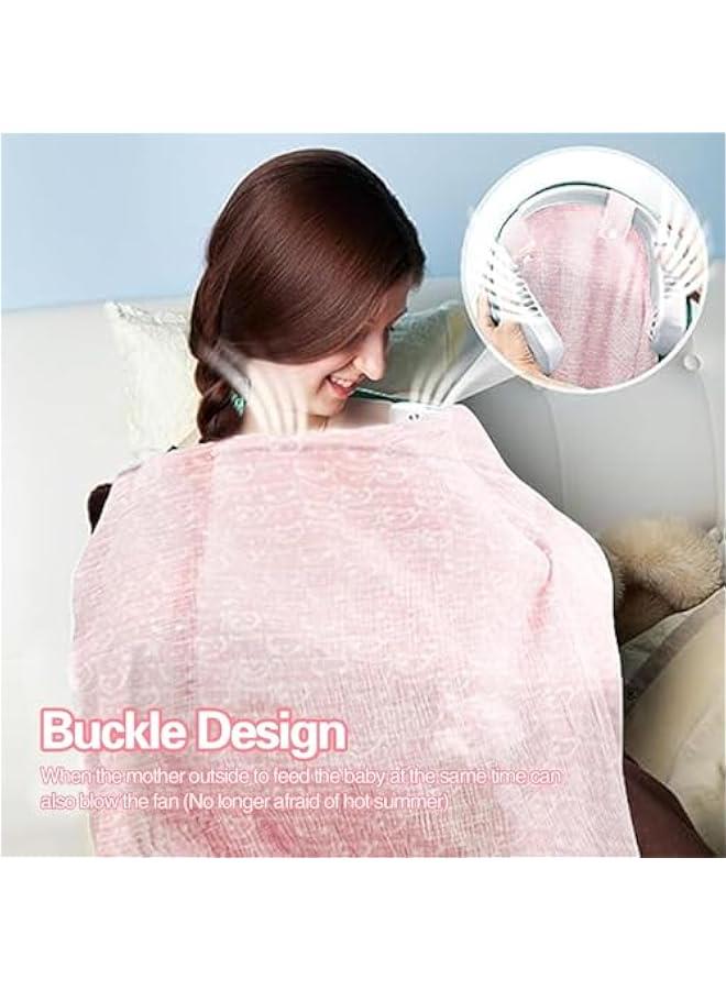 Nursing Covers for Breastfeeding, Soft Cotton Breast Feeding Cover Stroller Cover with Lace Screen Yarn, Privacy Nursing Covers Infant Breathable for Breastfeeding Supplies - Image 3
