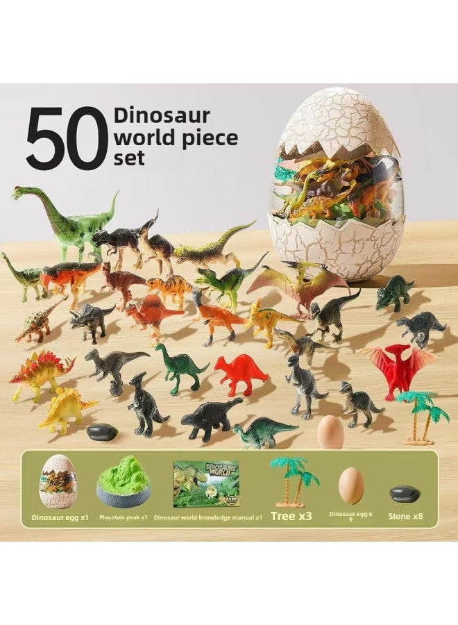 Children's Dinosaur Model Toys Can Receive Dinosaur Eggs Poultry Marine Dinosaur Animal World Model Toys 4-6-Color:Dinosaur World 50-piece Set - Image 1