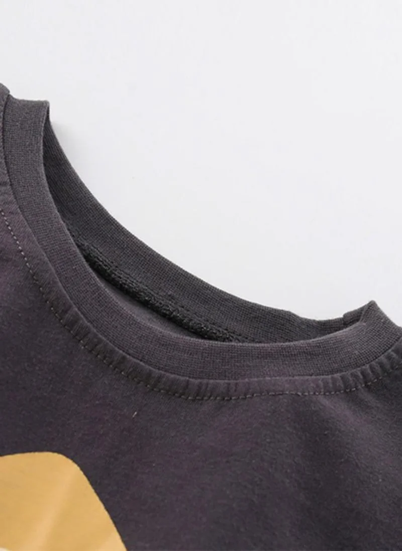 YUNIQEE Black Graphic Printed Round Neck Cotton T-shirt