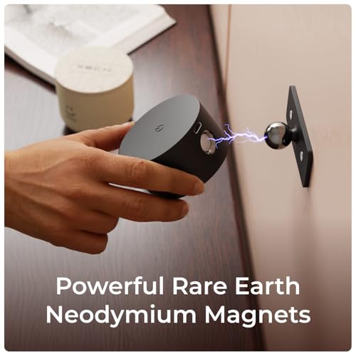 Xech Rechargeable Magnetic Wall Light | Stick-On or Screw Mount | Touch Control LED Lamp | 3 Brightness Levels | USB-C Warm White Light | Rotatable Detachable Head (Magmount) (Black) - Image 2