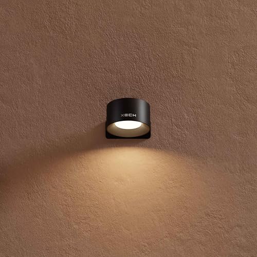 Xech Rechargeable Magnetic Wall Light | Stick-On or Screw Mount | Touch Control LED Lamp | 3 Brightness Levels | USB-C Warm White Light | Rotatable Detachable Head (Magmount) (Black) - Image 1
