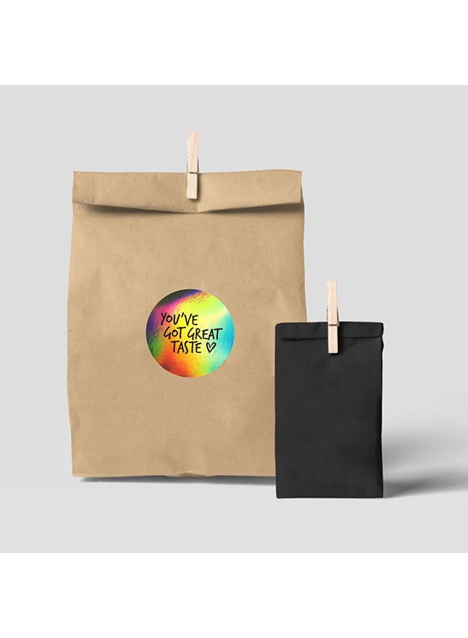 Wownect Rainbow Laser YOU'VE GOT GREAT TASTE Stationary Stickers Round [1inch][1000 Pcs Labels] Labels For Envelope Seals Packing Seals cards Gift Boxes Shopping Bags Bouquets Decoration - Image 3