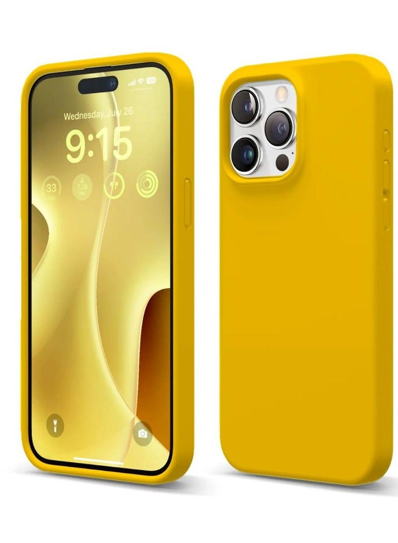 إيف iPhone 15 PRO MAX CASE 6.7 بوصة مطاط السيليكون السائل ، لمسة حريرية ناعمة ، غلاف خلفي مضاد للخدش - Image 1