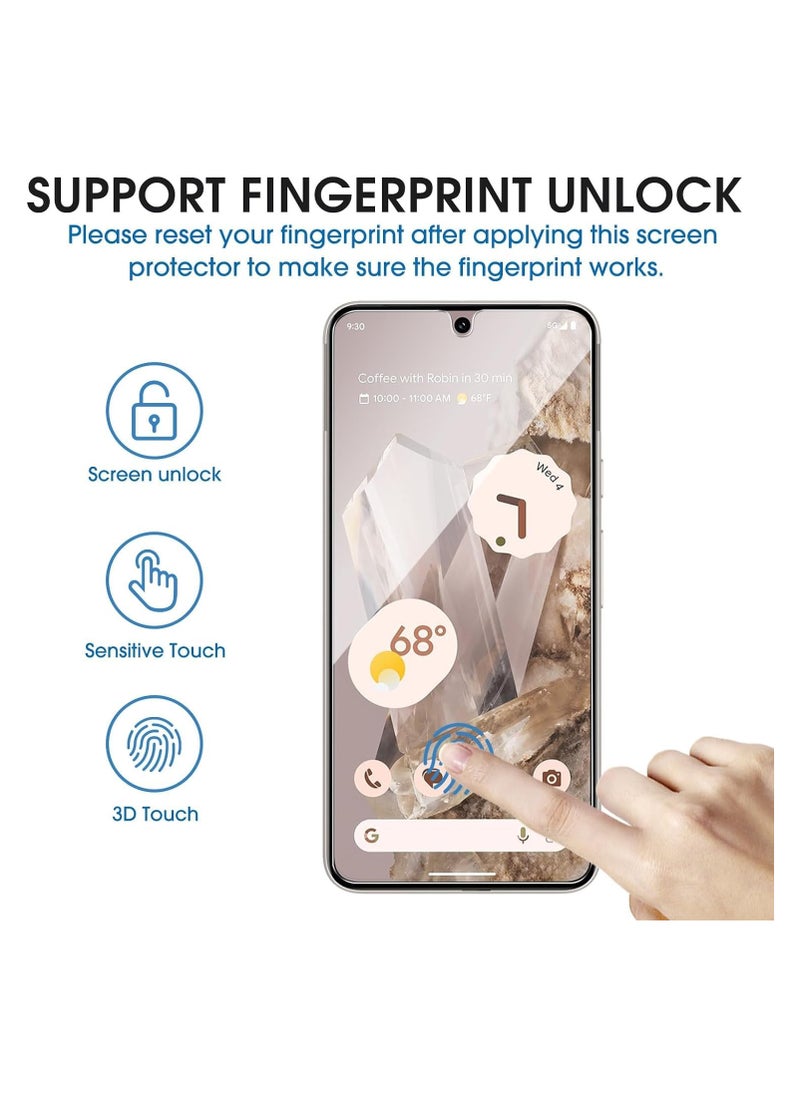 Amfilm amFilm 3+1 Pack for Google Pixel 8 Pro Screen Protector 6.7" Tempered Glass, Ultrasonic Fingerprint Compatible, with Easy Installation Frame, Anti Scratch, Bubbles-Free, Case Friendly  - Image 3