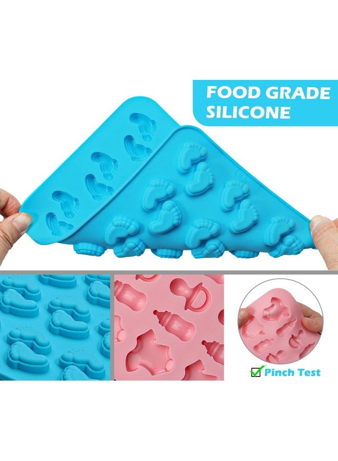 Webake Webake Baby Feet Mold Baby Onesie Baby Bottle Pacifier Molds, Bite Size Silicone Chocolate Candy Molds Gummy Mould for Baby Shower Party Cake Decoration Cupcake Topper - Image 2
