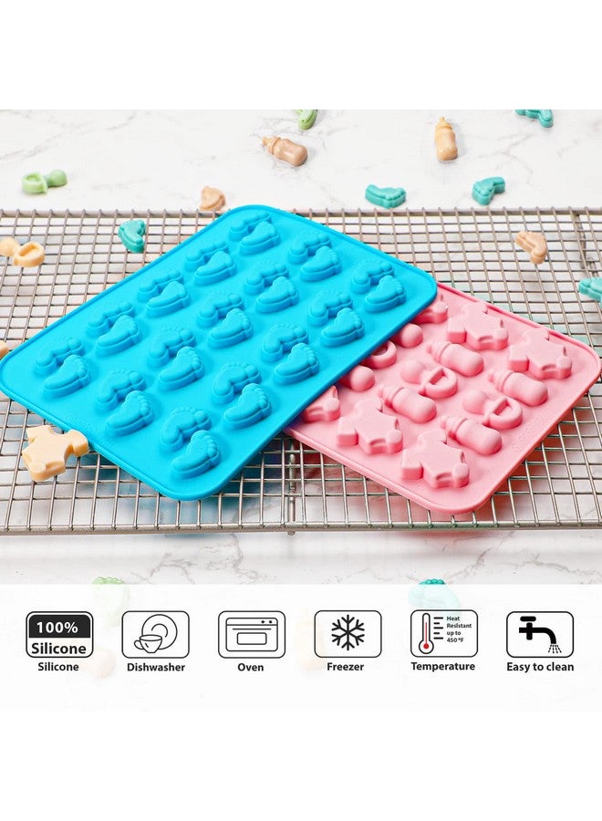 Webake Webake Baby Feet Mold Baby Onesie Baby Bottle Pacifier Molds, Bite Size Silicone Chocolate Candy Molds Gummy Mould for Baby Shower Party Cake Decoration Cupcake Topper - Image 3