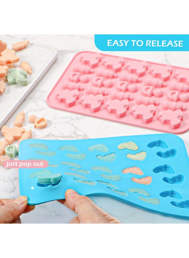 Webake Webake Baby Feet Mold Baby Onesie Baby Bottle Pacifier Molds, Bite Size Silicone Chocolate Candy Molds Gummy Mould for Baby Shower Party Cake Decoration Cupcake Topper - Image 4
