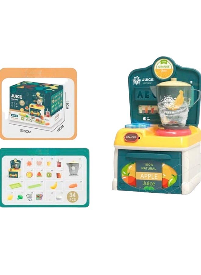 لعبة عصارة الفاكهة التظاهرية للأطفال، خلاط عصارة المطبخ، هدية عيد ميلاد للأولاد والبنات 34 قطعة - Image 2