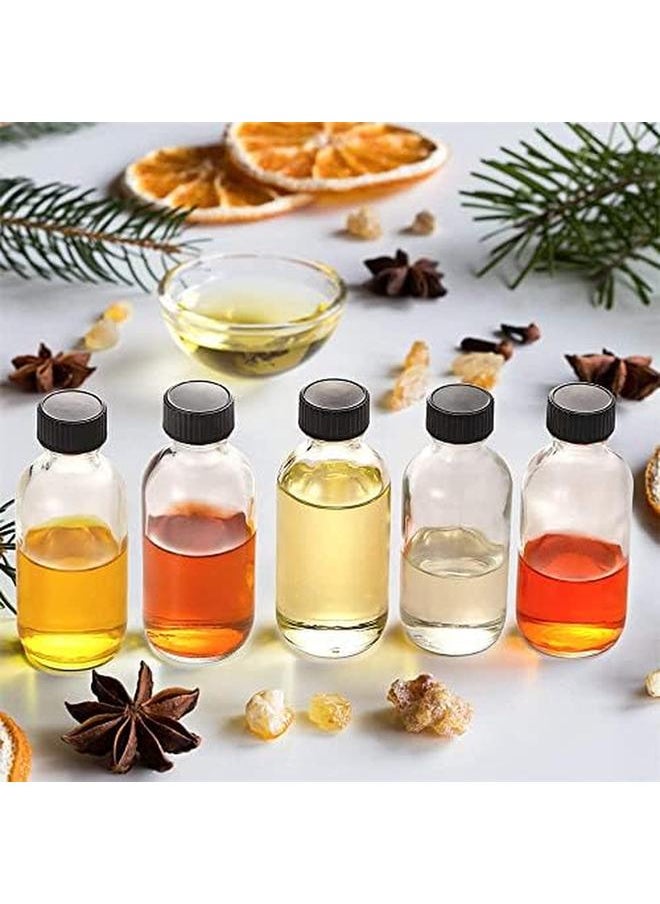 Generic Transparent Small Glass Bottle With Lid 3 Stainless Steel Funnels Boston Round Sample Bottle Mini Travel Bottle 6 Pieces 60Ml 2Oz  - Image 3
