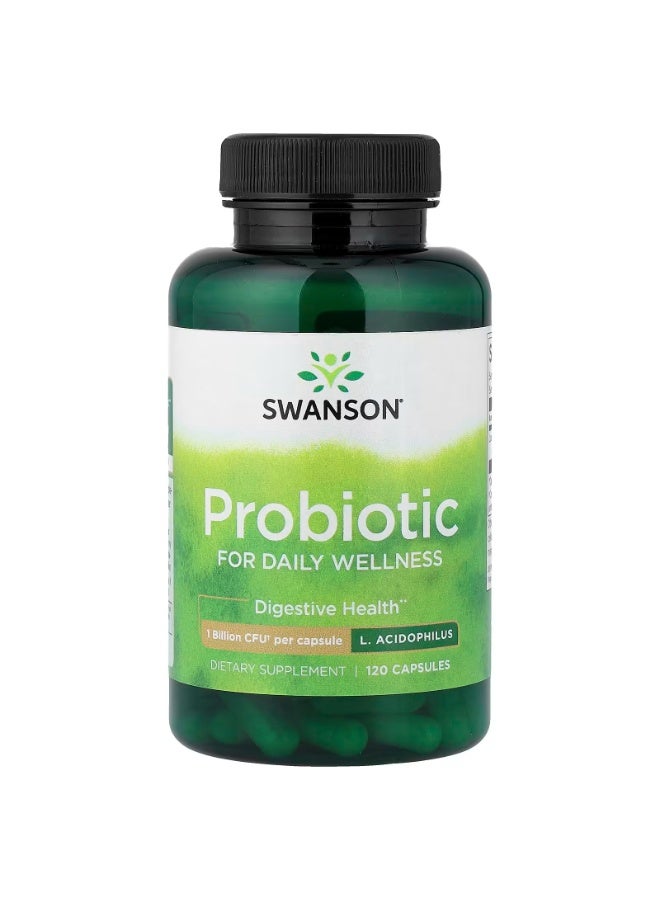 SWANSON Probiotic, 120 Capsules (1 Billion CFU per Capsule) - Image 1