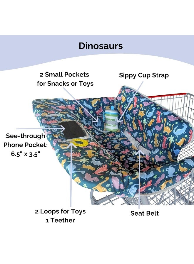 Suessie Shopping Cart Cover and High Chair Cover, Dinosaurs - Image 3