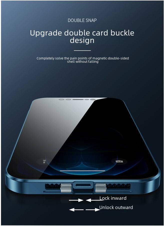 Generic - Double-sided Card Buckle High-definition Screen Protector Explosion-proof Magnetic Attraction Phone Case For 15promax-Color:Original Machine Powder-Applicable Model:Snap Hd Mirror For Iphone16plus - Image 1
