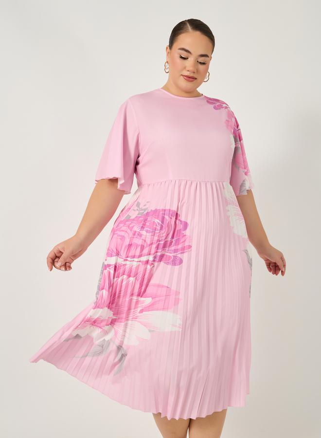 Styli Floral Pleated Dress  - Image 4