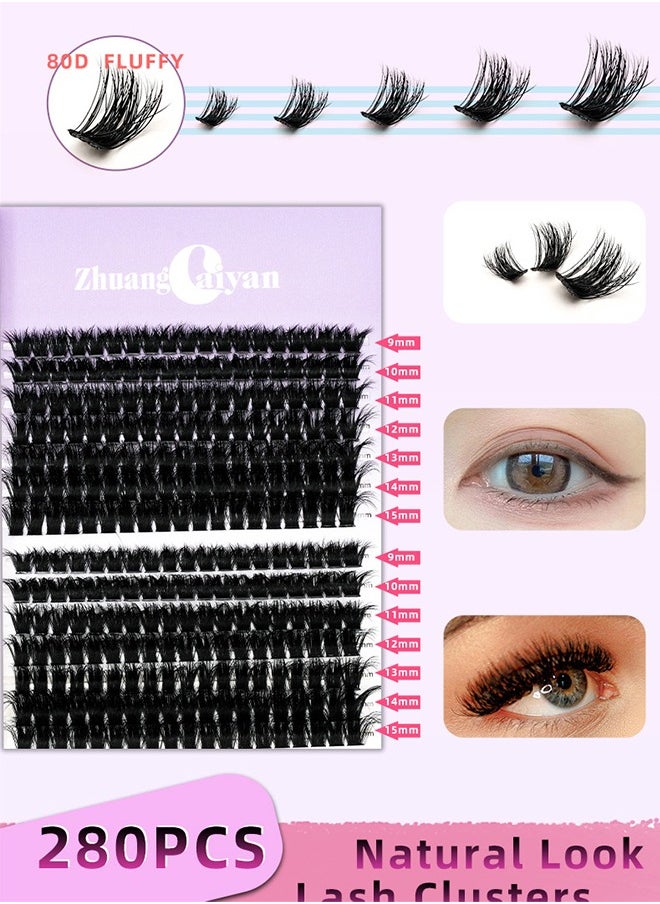 Generic - Segmented False Eyelashes Clusters, Segmented Corner Lashes, Fluffy and Hairy C, D Curl Anime Lash, Eyelash Extensions DIY Clusters Lashes，Eyelash Extension 9-15mm - Image 1