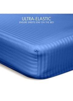 Hotel Linen Klub Down Alternative Comforter  Set -Ultra Soft Brushed Stripe Microfiber Fabric, 200GSM Soft Fibersheet Filling, Size : King  240 x 260cm , Color: Royal Blue  - Image 5
