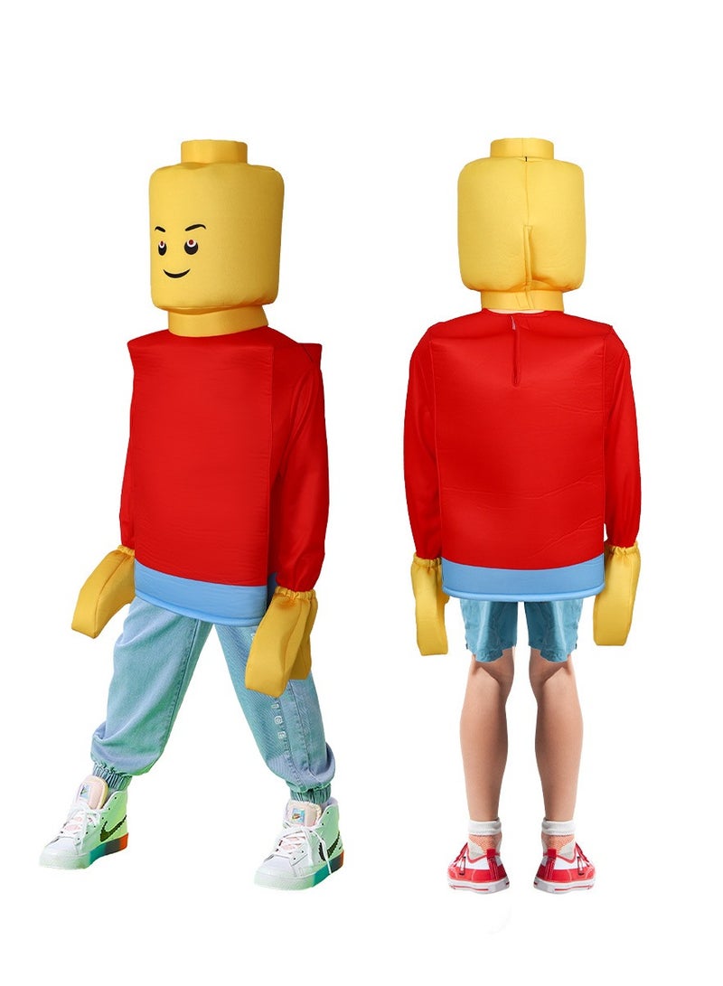 عام زي شخصية مكعّبة للأطفال، مثالي لحفلات التنكر مع مكياج غريب، ومناسب للعروض المسرحية والمناسبات الخاصة. - Image 1