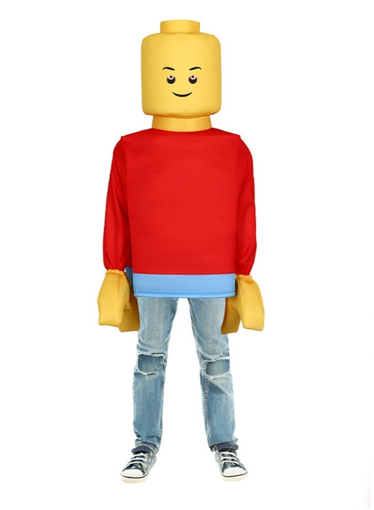 عام زي شخصية مكعّبة للأطفال، مثالي لحفلات التنكر مع مكياج غريب، ومناسب للعروض المسرحية والمناسبات الخاصة. - Image 3