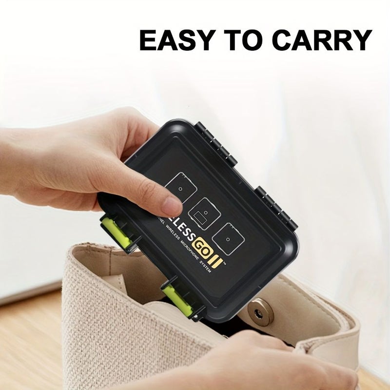 Black Multislot Wireless Microphone Organizer Case Hard Shell Storage - Image 3