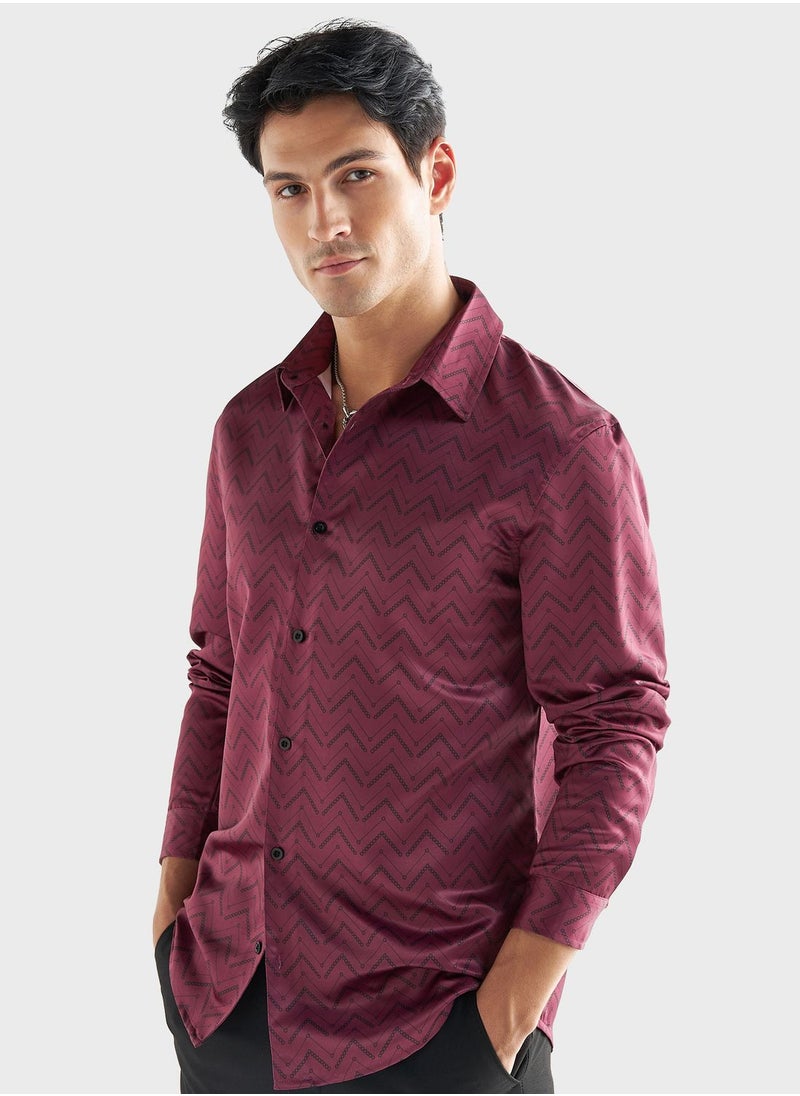 FAV Printed Regular Fit Shirt  - Image 1