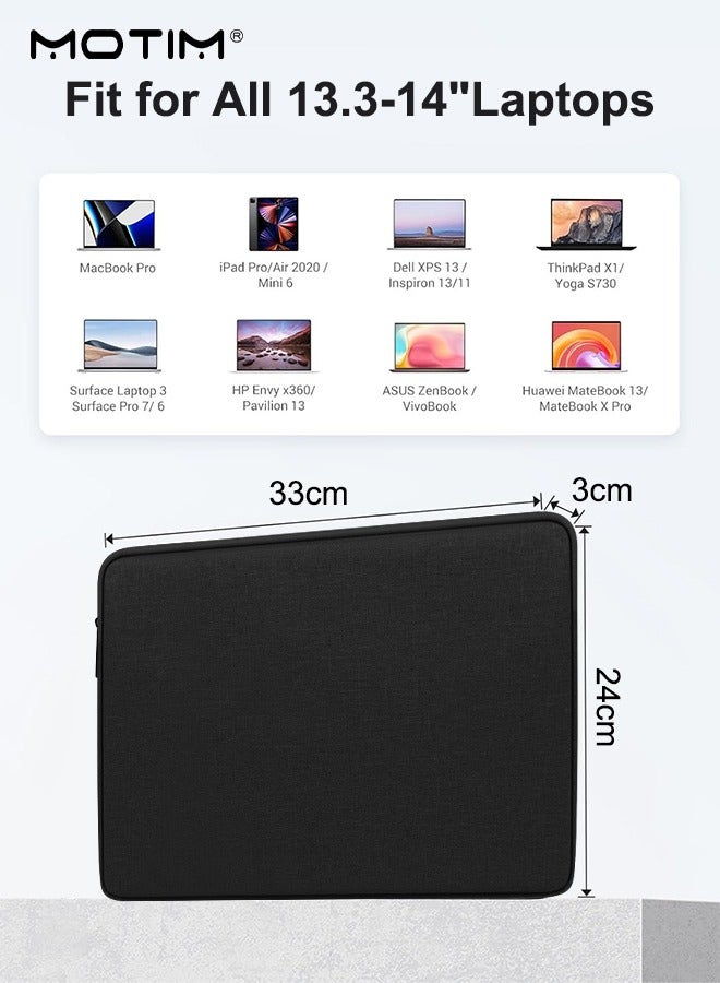 Motim Laptop Sleeve 13.3-14'', Shockproof Waterproof Laptop Bag Case, Portable Laptop Sleeve 13 Inch Laptop Protective Case Compatible with MacBook Air/Pro, 14-Inch MacBook Pro M4 / M3 / M2 / M1 2021-2024, 13-13.6 Inch Notebook - Image 3