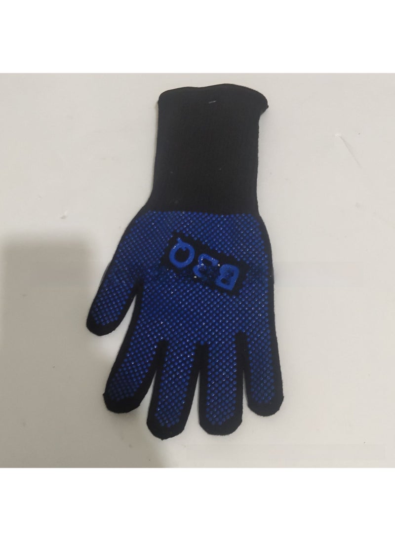 High Heat Resistant BBQ Gloves Cotton BBQ Blue 