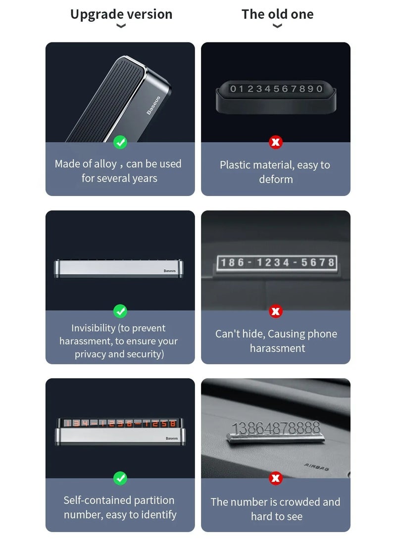 Baseus Baseus Car Temporary Parking Card Luminous Phone Holder Phone Plate Car Styling Accessories - Image 3