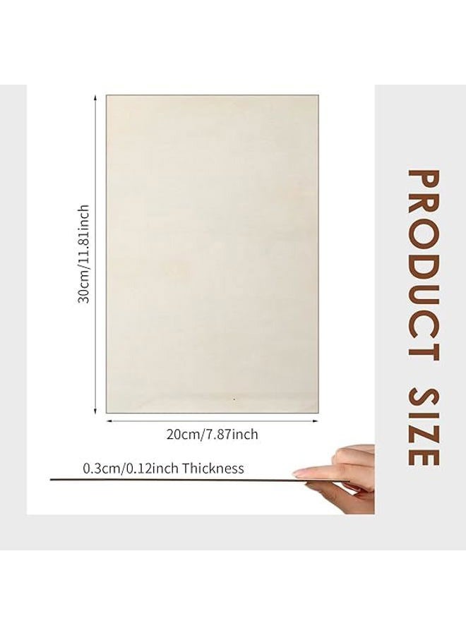 Thiecoc لوح خشب رقائقي 20 قطعة 12" × 8" × 1/12 بوصة أوراق خشب الباسود المثالية للفنون والحرف ومشاريع المدارس ومشاريع DIY، أوراق البتولا البلطيقية المثالية للحرق الخشبي...  - Image 2