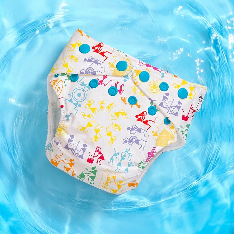 SuperBottoms Swimming Diapers for Babies & Toddlers - Reusable & Adjustable Swim Diapers - Washable Cloth Diapers - Skin Friendly Fabric - Easy to Clean - Fits 3M - 3Y | Pack of 2 - Image 5