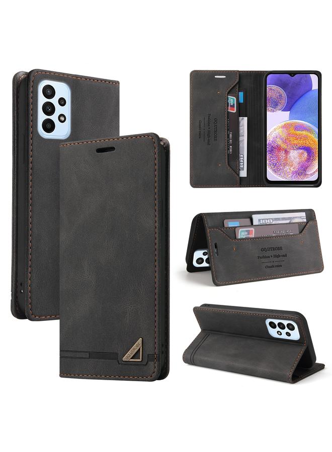 اس-توب جراب لهاتف Samsung Galaxy A23 مصنوع من الجلد المقاوم للسرقة مع حامل قابل للطي أفقيًا - Image 1