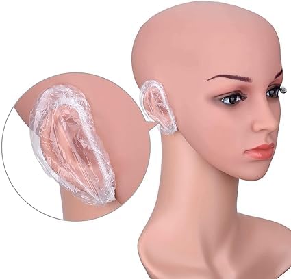 SNNP 100pcs Clear Ear Covers, Waterproof Ear Protectors for Hair Dye, Shower, Bathing, Spa, Hotel, Salon, Unisex Adults - Image 1