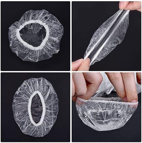 SNNP 100pcs Clear Ear Covers, Waterproof Ear Protectors for Hair Dye, Shower, Bathing, Spa, Hotel, Salon, Unisex Adults - Image 2