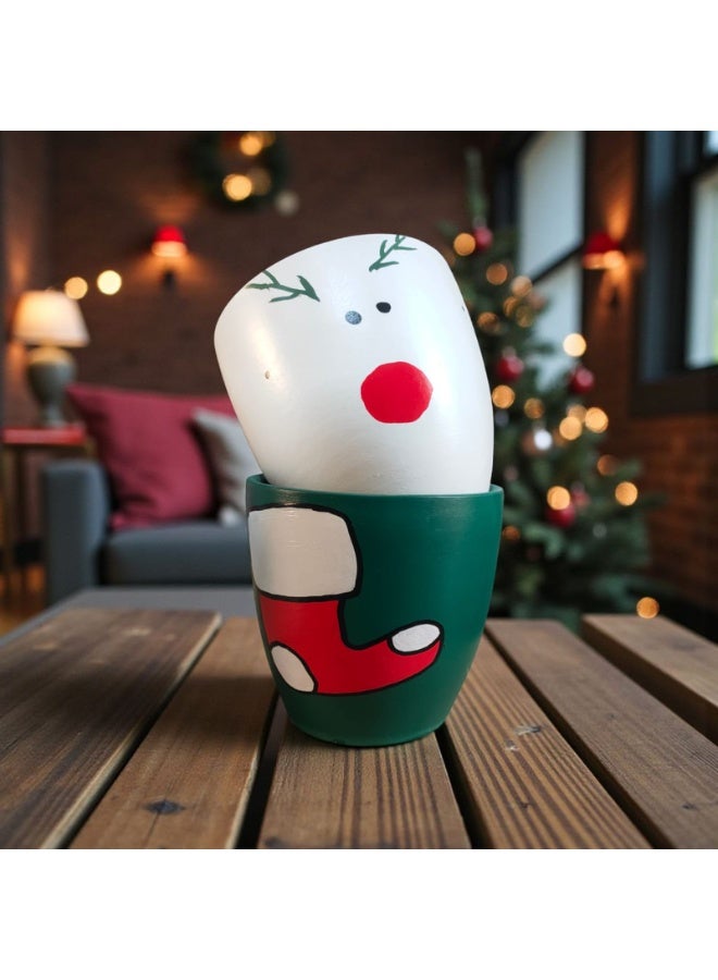 color zone pottery 2 Clay Planting Pots - 10cm Size for Office Decoration, Kitchen Accessories and Home Decor, Fired Clay - Image 2