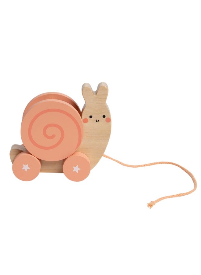 pearhead Pearhead Montessori Snail Pull Toy, Pull Along Wooden Toy, Early Development Push and Pull String Toy, Motor Skill Toy for Toddlers Ages 1+ Year  - Image 1