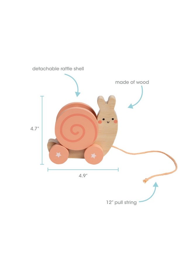 pearhead Pearhead Montessori Snail Pull Toy, Pull Along Wooden Toy, Early Development Push and Pull String Toy, Motor Skill Toy for Toddlers Ages 1+ Year  - Image 4