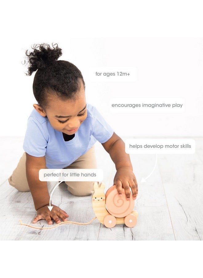 pearhead Pearhead Montessori Snail Pull Toy, Pull Along Wooden Toy, Early Development Push and Pull String Toy, Motor Skill Toy for Toddlers Ages 1+ Year  - Image 5