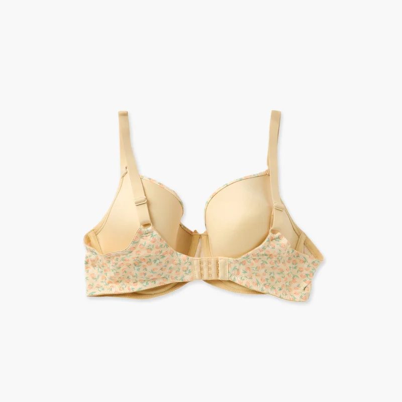 Splash FAV Printed Wired Demi Bra with Hook and Eye Closure