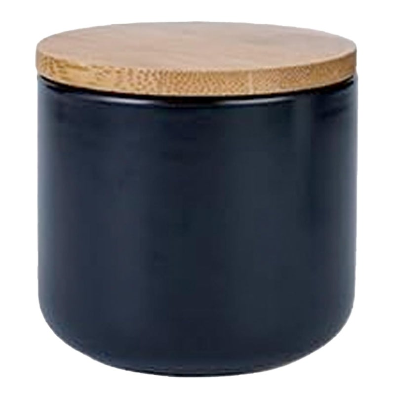 UMAI 260ml Ceramic Jar for Kitchen Storage | Air Tight Container Set with Bamboo Lid | Kitchen Container for Snacks, Tea, Sugar | Multipurpose Organizer | Black - Image 1
