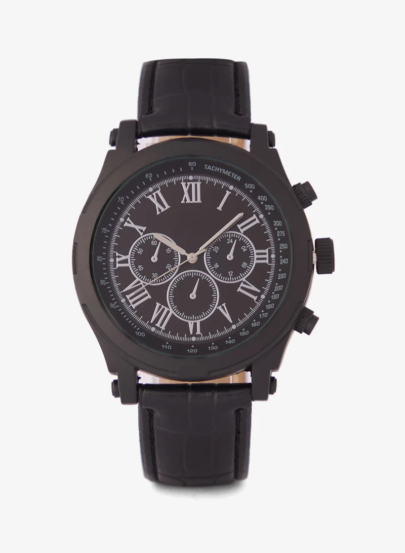 Robert Wood Croc Emboss Strap Analogue Watch