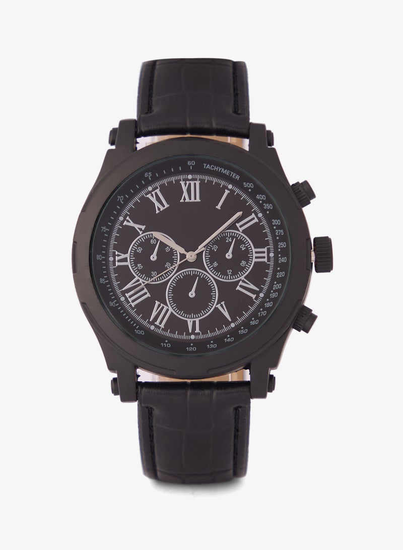 روبرت وود ساعة يد جلد بتصميم جلد التمساح - Image 1