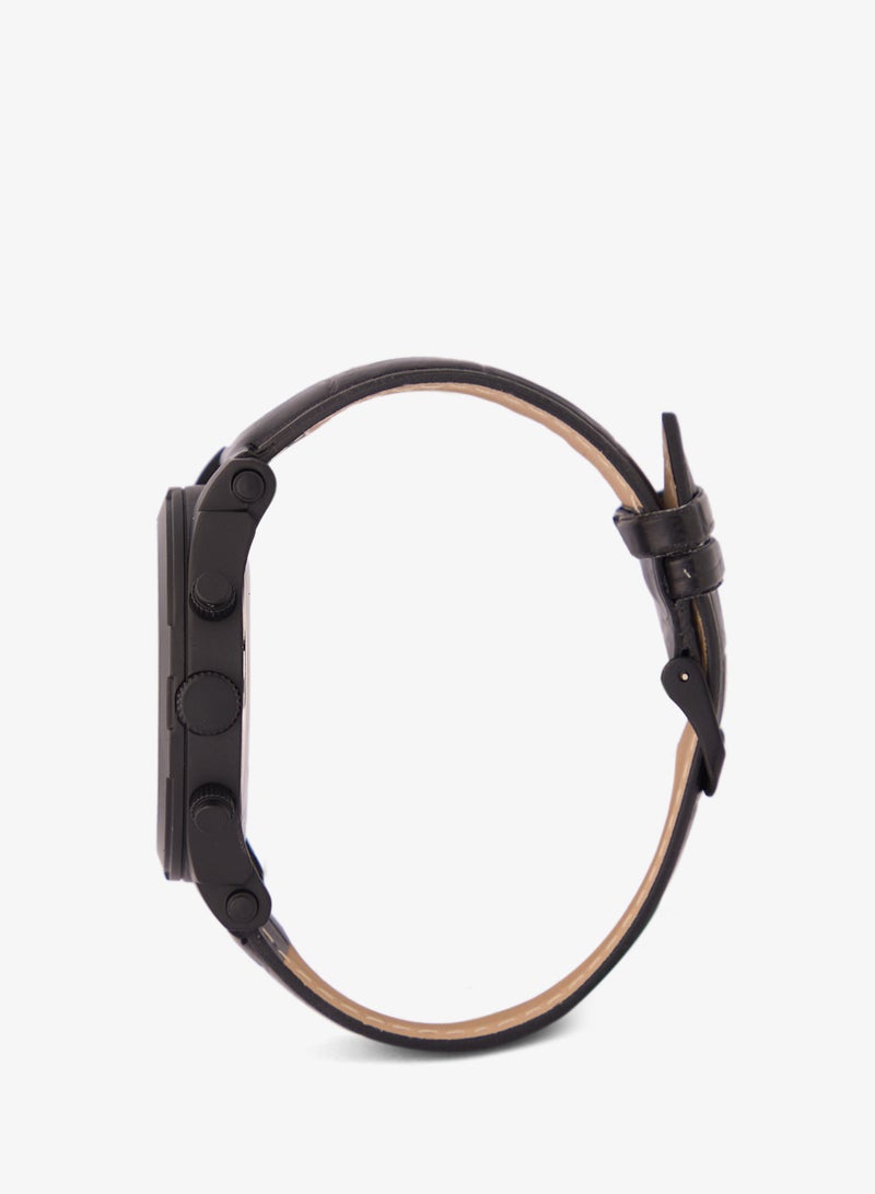 روبرت وود ساعة يد جلد بتصميم جلد التمساح - Image 3