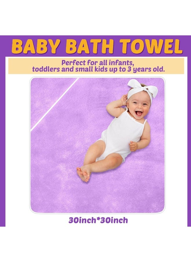 Chumia Chumia 6 Pack Baby Bath Towel Coral Fleece Soft Absorbent Newborn Hooded Towel for Kid 30 x 30 Inch Toddler Bath Blanket for Babies Infant Shower Gift  - Image 2