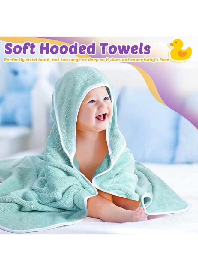 Chumia Chumia 6 Pack Baby Bath Towel Coral Fleece Soft Absorbent Newborn Hooded Towel for Kid 30 x 30 Inch Toddler Bath Blanket for Babies Infant Shower Gift  - Image 4