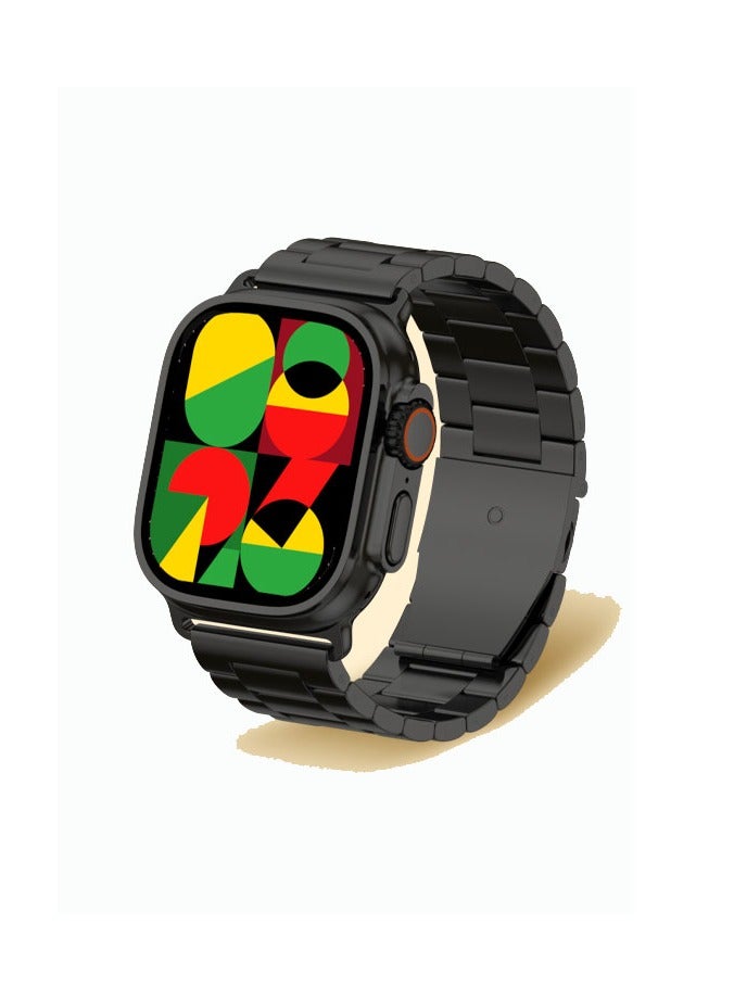 modio Ultra 2 2.3 Inch Full Screen AMOLED Display Smart Watch With 4 Pair Straps and Wireless Charger Designed For Men's and Boys Black - Image 3