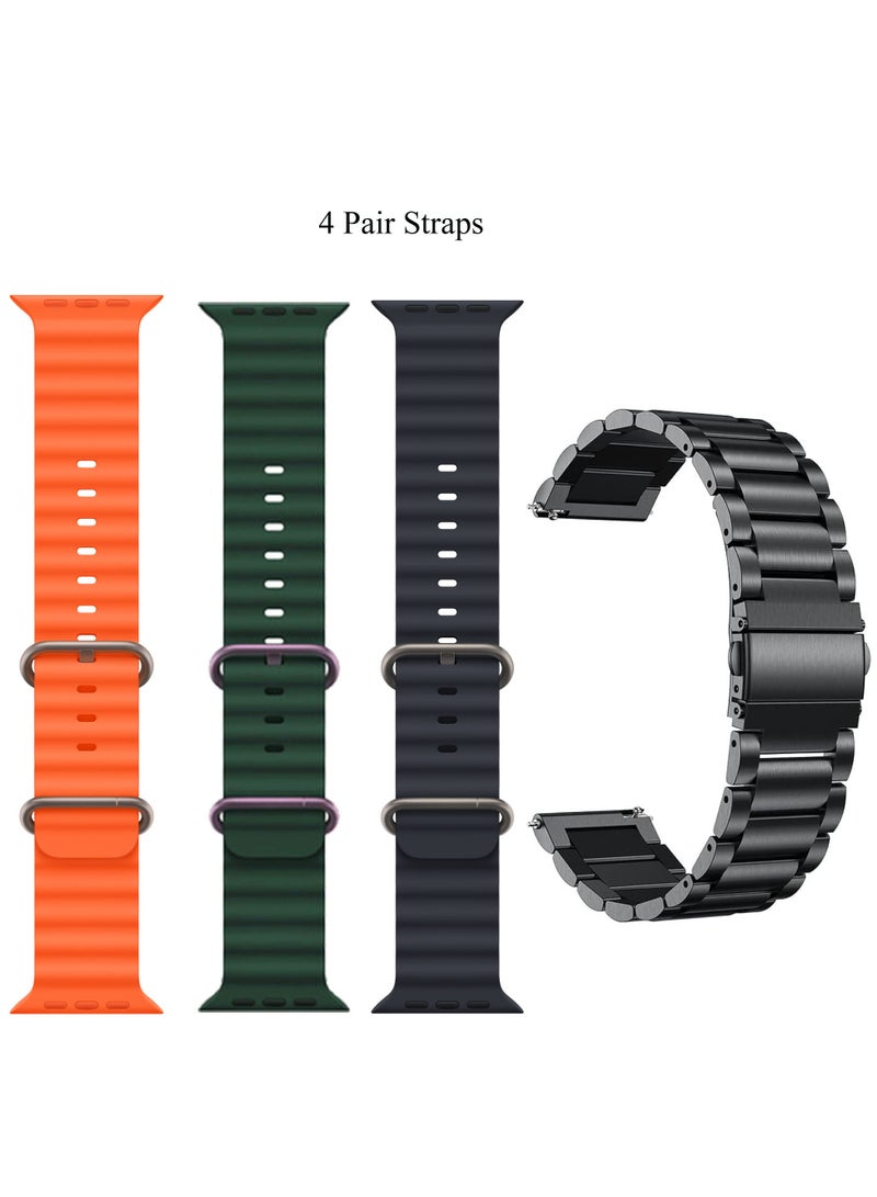 modio Ultra 2 2.3 Inch Full Screen AMOLED Display Smart Watch With 4 Pair Straps and Wireless Charger Designed For Men's and Boys Black - Image 5