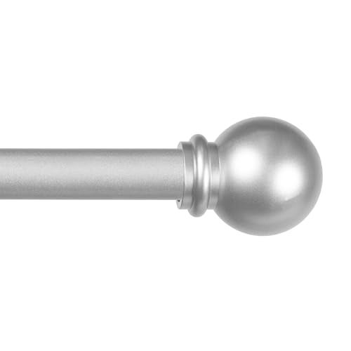 Kenney Chelsea Ball End Window Curtain Rod, Adjustable Curtain Rod for Windows 28 to 48 Inches, Extendable Curtain Rod Set, Brushed Nickel - Image 1
