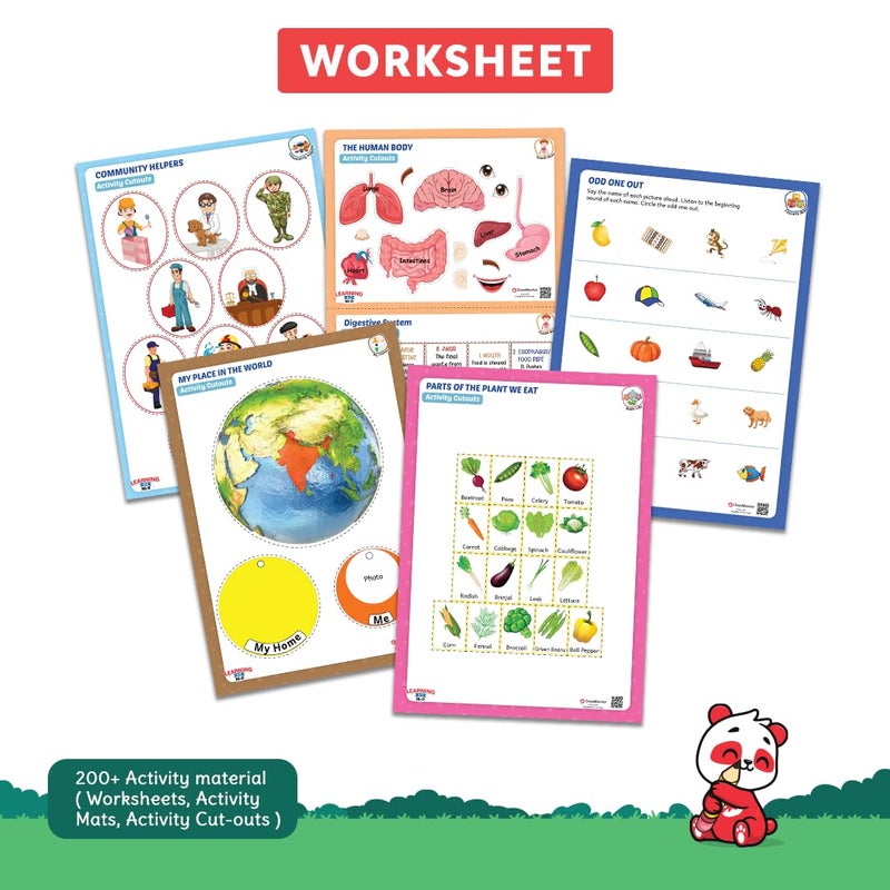 ClassMonitor KG 2 Annual Learning Kit for Kids 4 5 6 Years | 300+ Worksheets, Flashcards, DIY Activities | English, Math, Rhymes, Stories & Brain Games | Educational Gift Pack for Preschoolers - Image 5